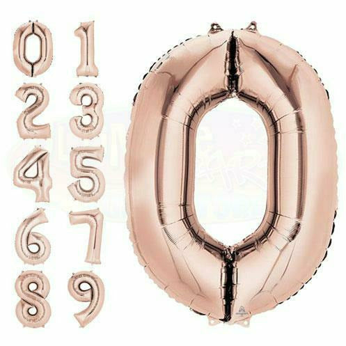 Nikki&#39;s Balloons BALLOONS 800&#39;s 34&quot; Rose Gold Number Balloon