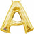 Nikki's Balloons BALLOONS A 16" Gold Letter Air-Filled Mylar Balloon