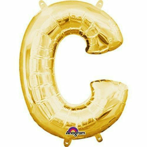 Nikki's Balloons BALLOONS C 16" Gold Letter Air-Filled Mylar Balloon