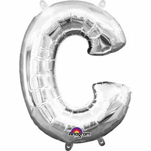 Nikki's Balloons BALLOONS C 16" Silver Letter Air-Filled Mylar Balloon