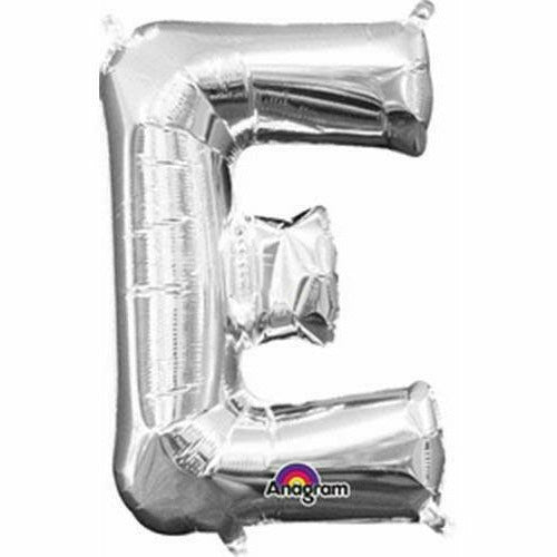 Nikki's Balloons BALLOONS E 16" Silver Letter Air-Filled Mylar Balloon