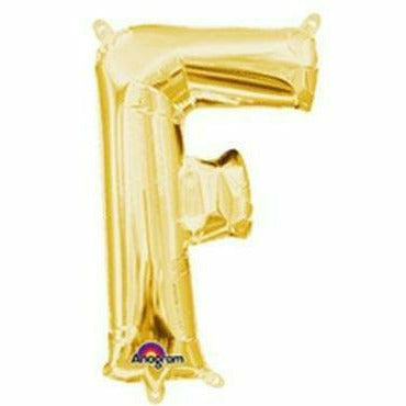 Nikki's Balloons BALLOONS F 16" Gold Letter Air-Filled Mylar Balloon