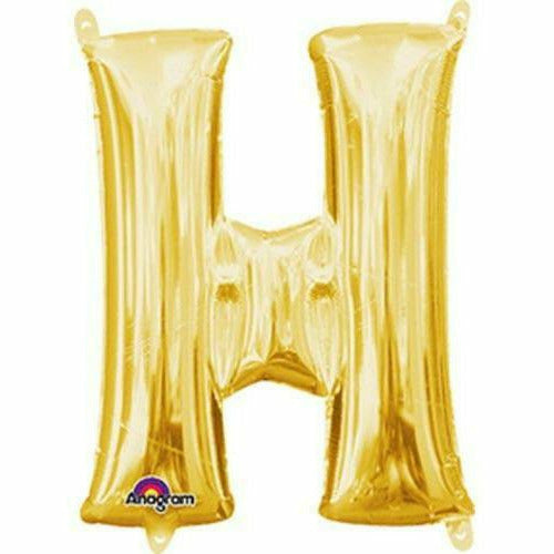 Nikki's Balloons BALLOONS H 16" Gold Letter Air-Filled Mylar Balloon