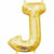 Nikki's Balloons BALLOONS J 16" Gold Letter Air-Filled Mylar Balloon