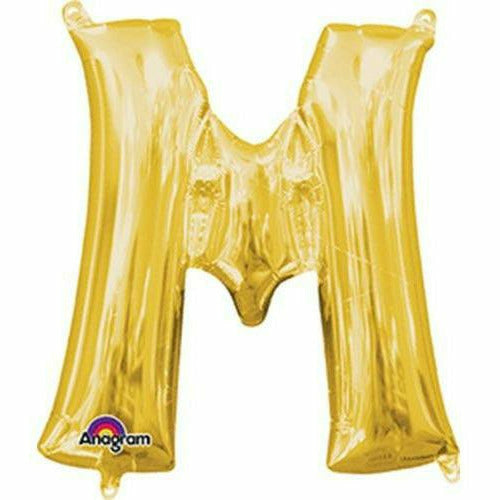 Nikki's Balloons BALLOONS M 16" Gold Letter Air-Filled Mylar Balloon