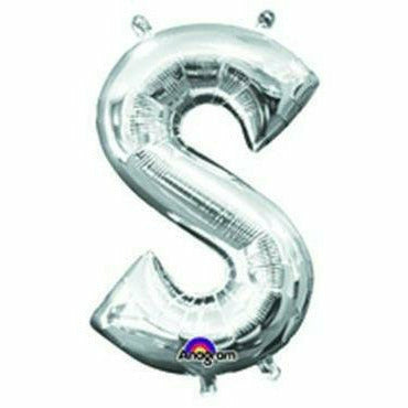 Nikki's Balloons BALLOONS S 16" Silver Letter Air-Filled Mylar Balloon