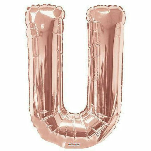 Nikki's Balloons BALLOONS U 600's  34" Rose Gold Letter Foil