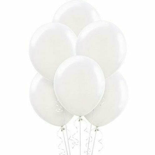 Nikki's Balloons BALLOONS White / Helium Filled Solid Color Latex Balloons 15ct, 12"