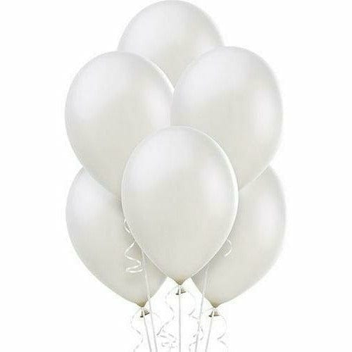 Nikki's Balloons BALLOONS White Pearl Latex Balloons 72ct, 12"