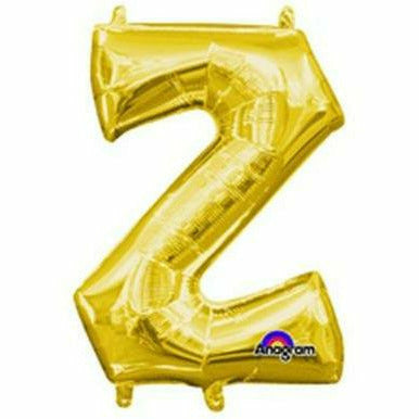 Nikki's Balloons BALLOONS Z 16" Gold Letter Air-Filled Mylar Balloon