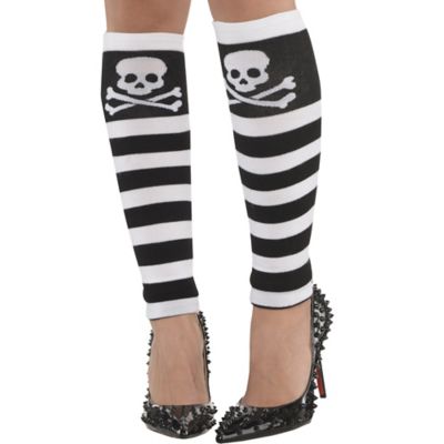 No Vendor Adult Women's Skull & Crossbones Leg Warmers