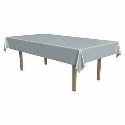 northwest BASIC Plastic Silver Rectangular Tablecover 54" x 108"