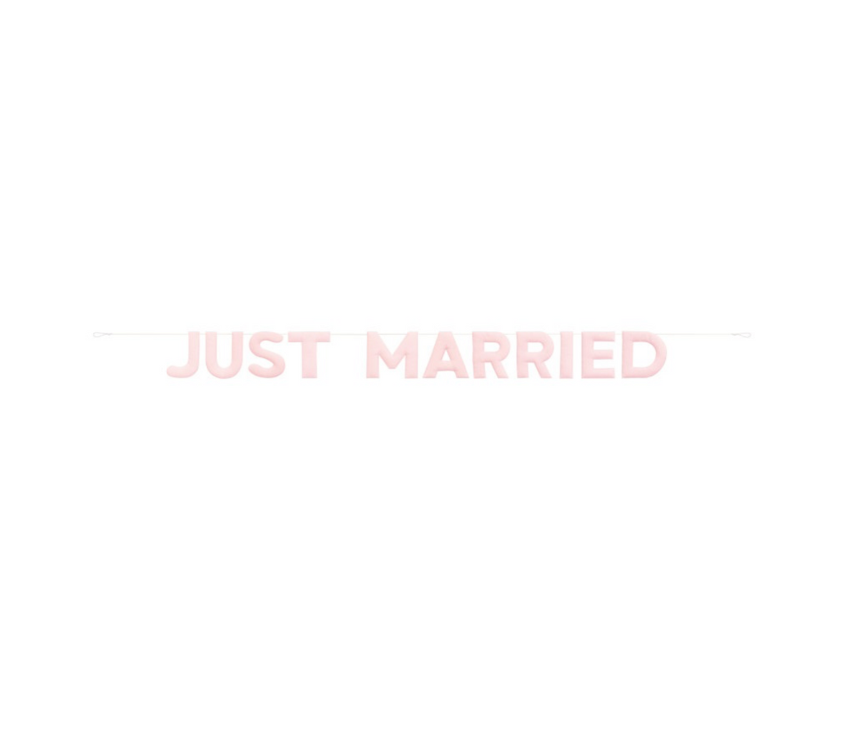 Pink &quot;Just Married&quot; Stuffed Felt Garland