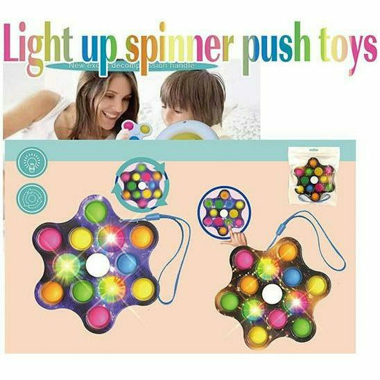 Puka Creations Light Up Spinner Push Toys