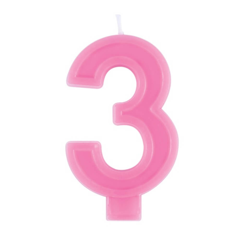 Raised Border Number Birthday Candle