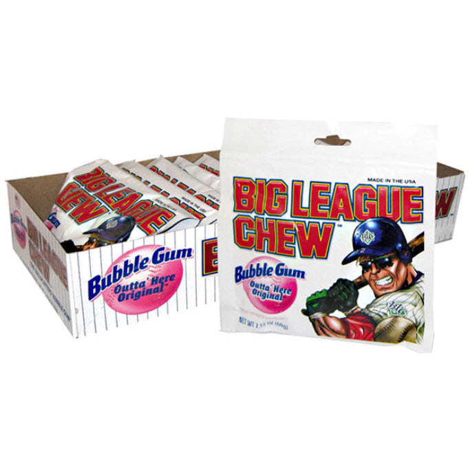 Redstone Foods Inc CANDY BIG LEAGUE CHEW - BUBBLE GUM ORIGINAL PEG BAG