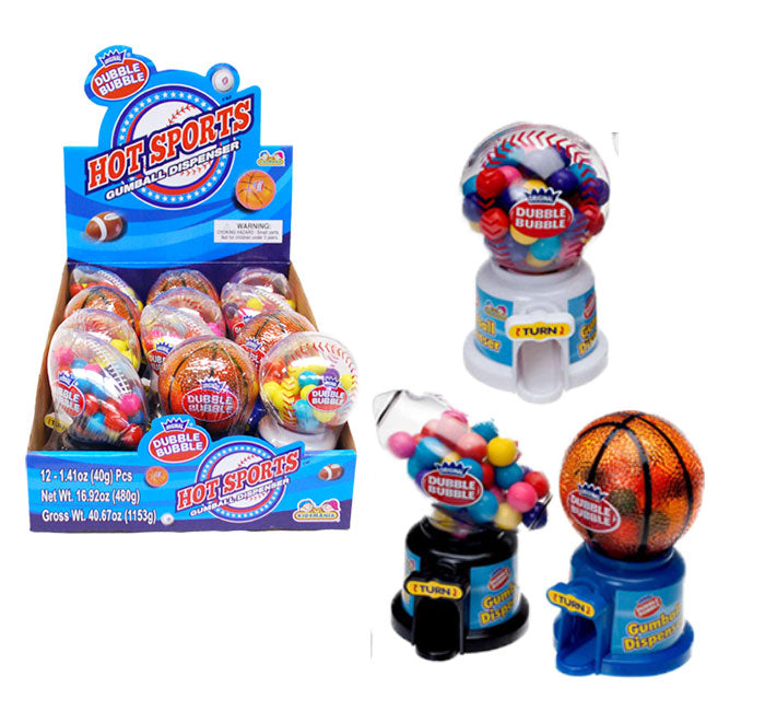 Redstone Foods Inc CANDY KIDSMANIA DUBBLE BUBBLE HOT SPORTS GUMBALLS DISPENSER