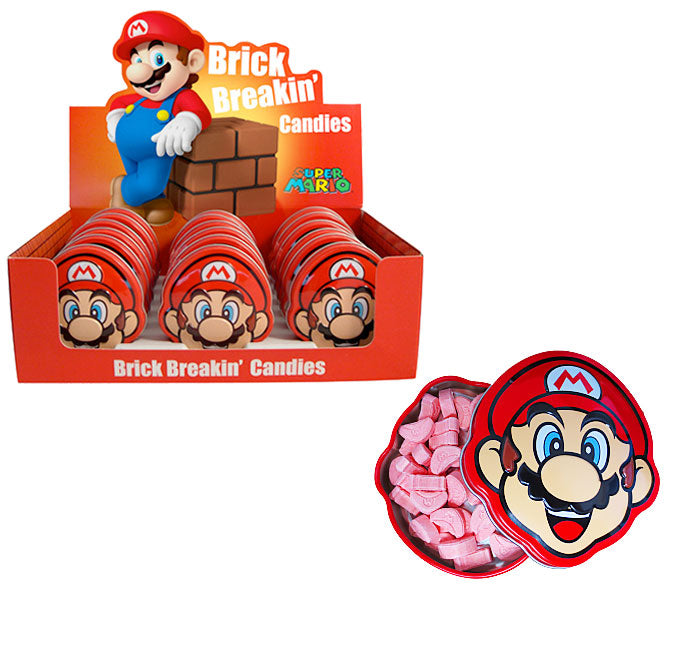 Redstone Foods Inc CANDY NINTENDO SUPER MARIO BRICK BREAKIN TIN W/CHERRY CANDY