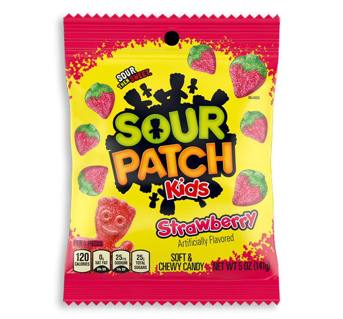 Redstone Foods Inc CANDY SOUR PATCH KIDS PEG BAG - STRAWBERRY