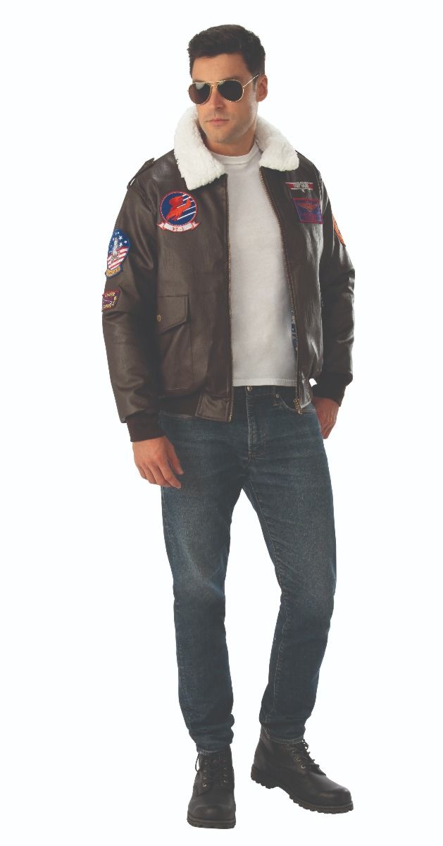 Rubie&#39;s Costumes COSTUMES Standard Adult Deluxe Top Gun Bomber Jacket