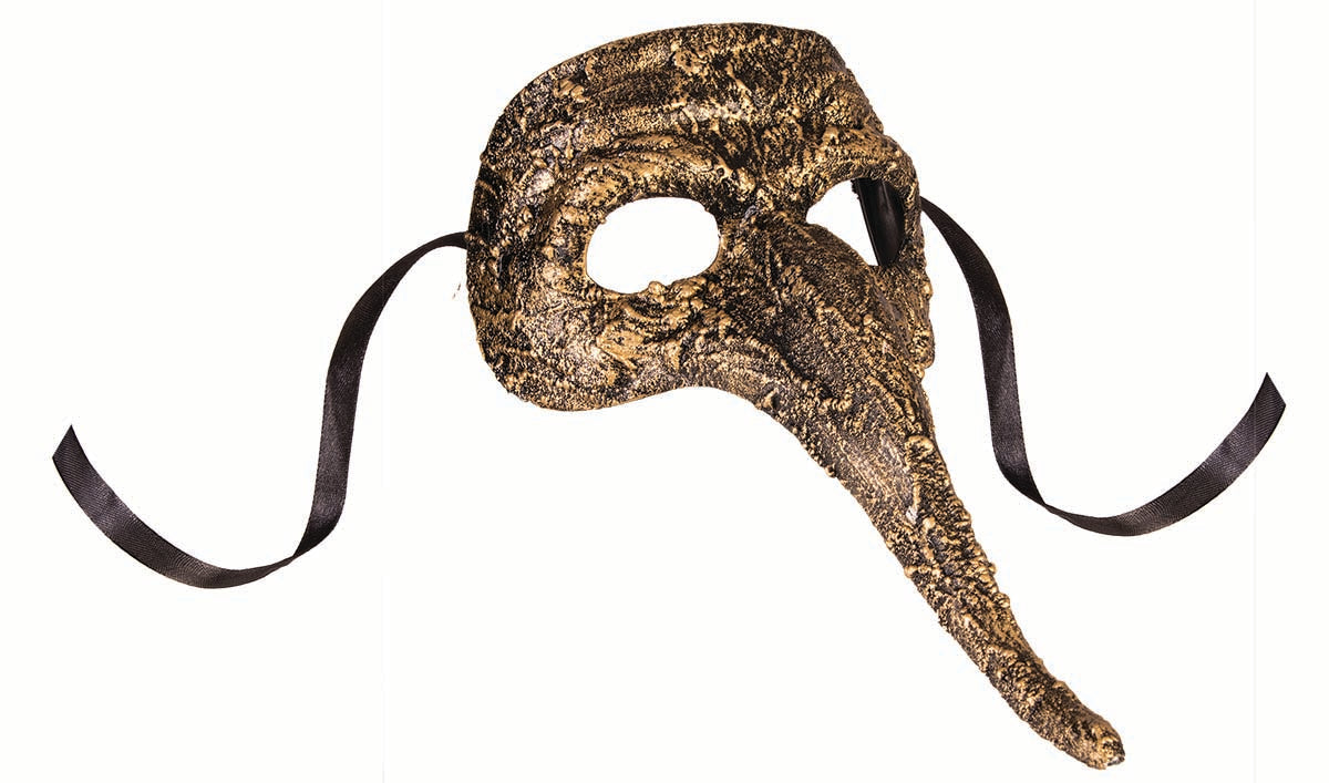 Rubie&#39;s COSTUMES: MASKS MASK TEXTURED-LONG NOSE-GOLD