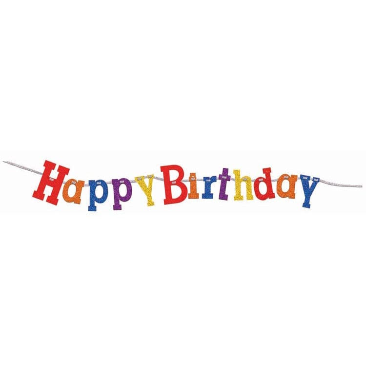 Rubies Happy Birthday banner - multicolored - diamond