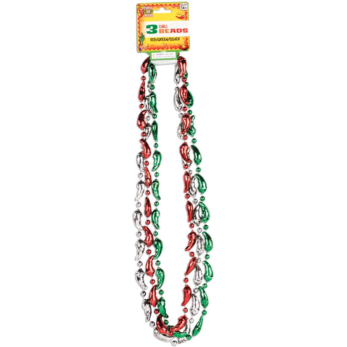 Rubies HOLIDAY: FIESTA BEADS CHILI PEPPER 3/HC