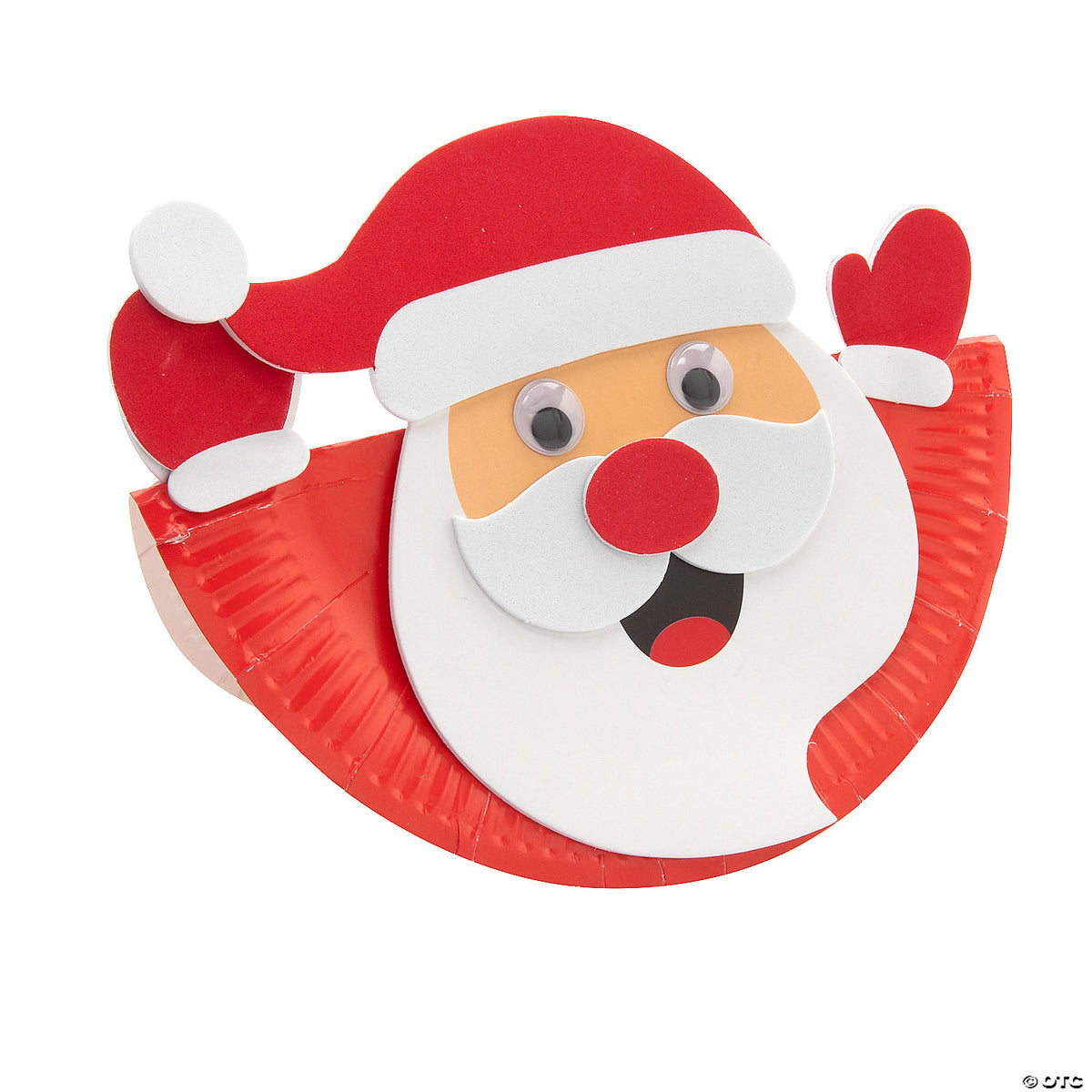 Santa Paper Plate Rocker Craft Kit