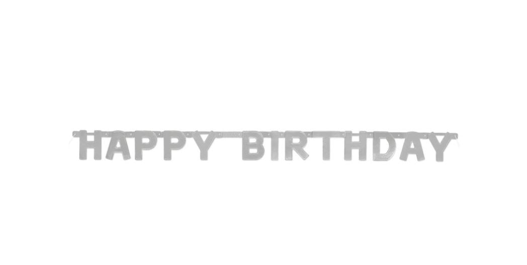 Happy Birthday Silver Deluxe Jointed Banner