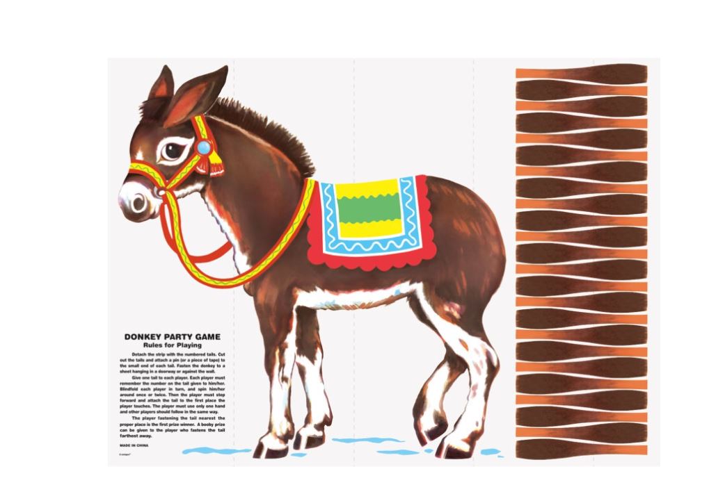 Pin the Tail on the Donkey Party Game