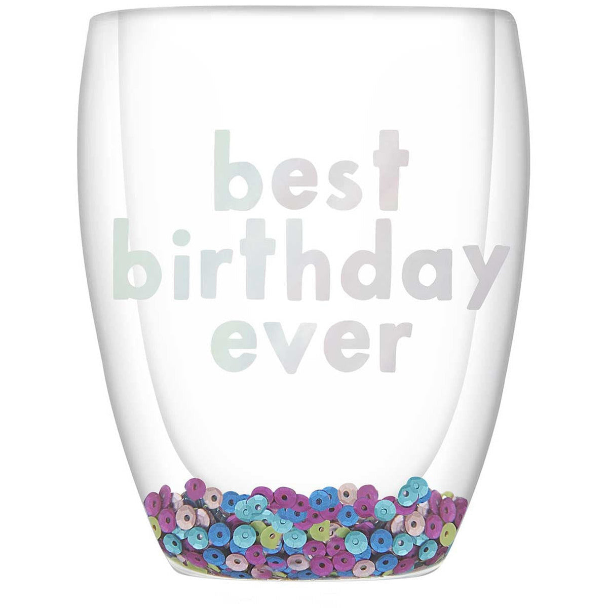 Slant Collections BOUTIQUE Double Walled Stemless Glass-Best Birthday Ever