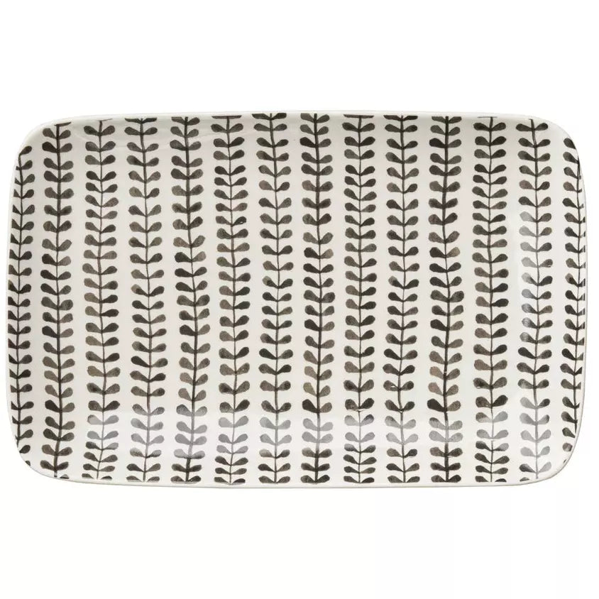 Sophistiplate BASIC BLACK &amp; WHITE CERAMIC SERVING TRAY