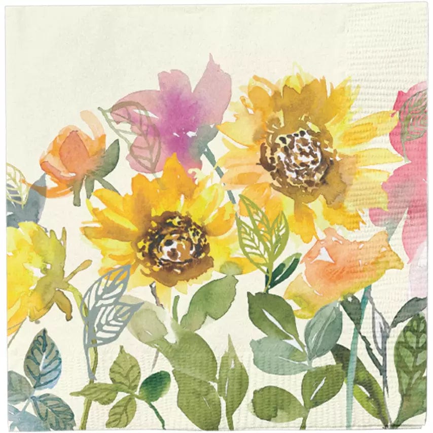 Sophistiplate BOUTIQUE NAPKINS SUNFLOWER PAPER COCKTAIL NAPKIN