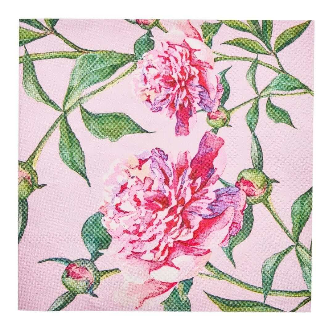 Cocktail Napkin Pink Peonies