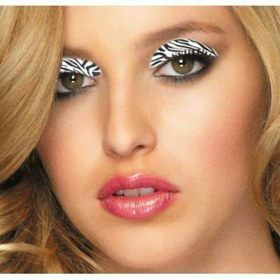 Ultimate Party Super Stores Adult Women's Zebra Eye Shadow Tattoos Black