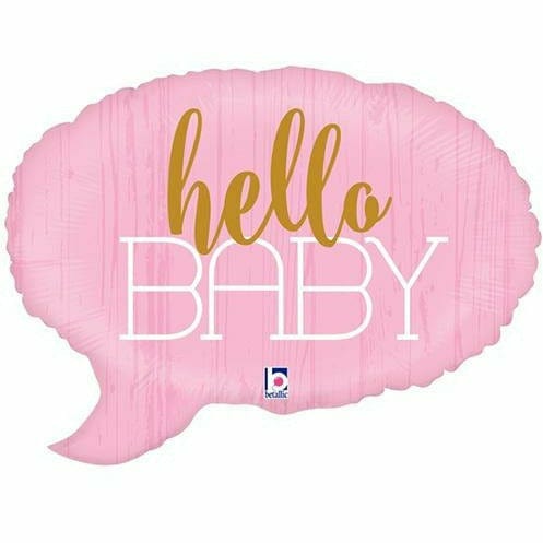 Ultimate Party Super Stores BALLOONS D002 24&quot; Pink Hello Baby Jumbo Foil