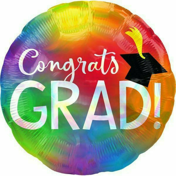 Ultimate Party Super Stores BALLOONS E018 18&quot; Rainbow Congrats Grad