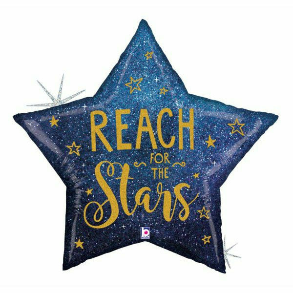 Ultimate Party Super Stores BALLOONS E022 Reach For The Stars - 36&quot; Star Mylar Balloon