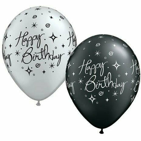 Ultimate Party Super Stores BALLOONS Happy Birthday Elegant Spark Mixed Assortment 11&quot; Latex Balloon