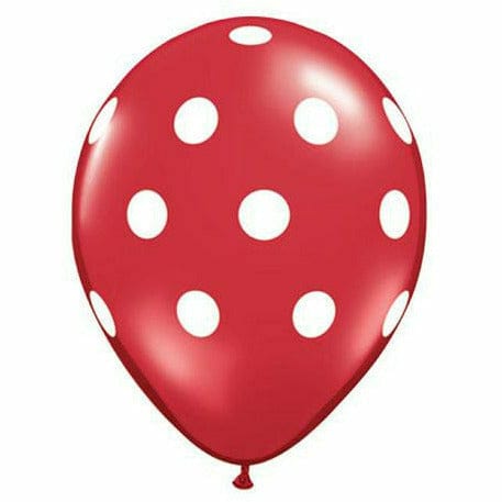 Ultimate Party Super Stores BALLOONS White Polka Dots Red 11&quot; Latex Balloon