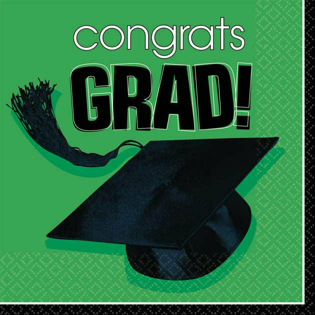 Ultimate Party Super Stores Congrats Grad Green Beverage Napkins (36 Count)- Graduation Party (Write a Review)