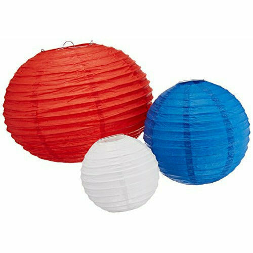 Ultimate Party Super Stores Fourth of July Party Round Hanging Lanterns - Red/White/Blue