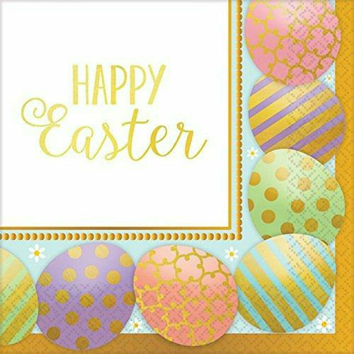 Ultimate Party Super Stores Golden Easter Beverage Napkins