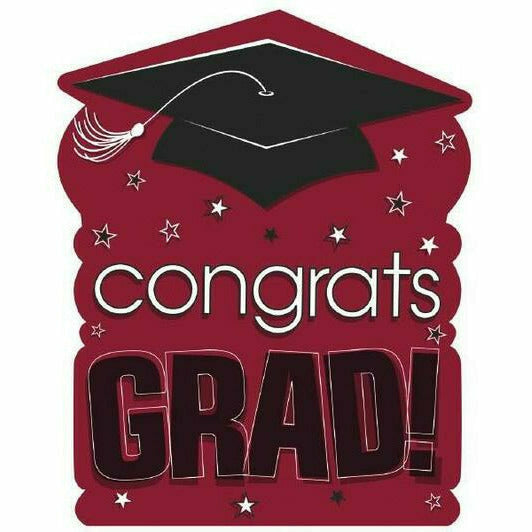 Ultimate Party Super Stores HOLIDAY: GRADUATION Burgundy congrats grad cutout