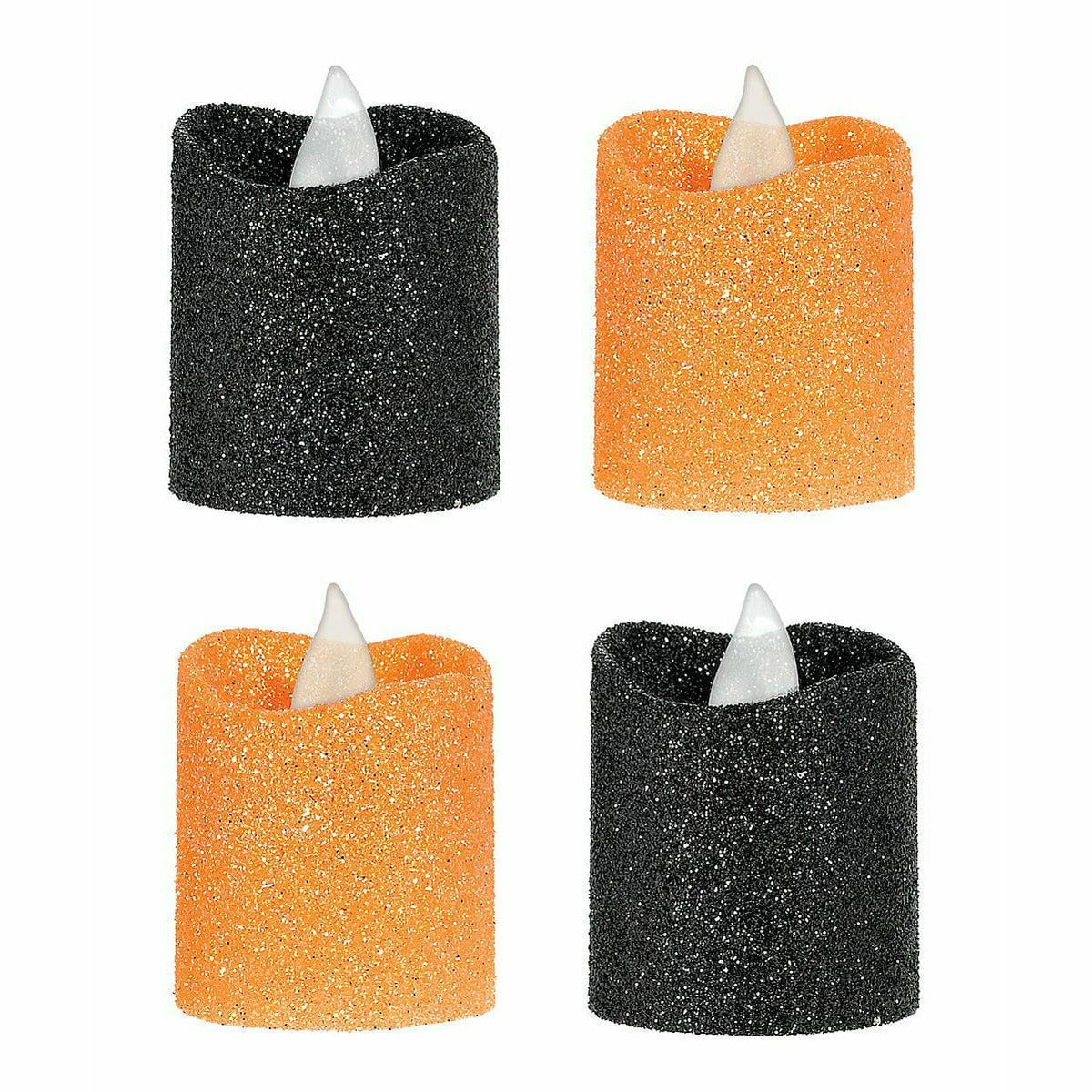 Ultimate Party Super Stores HOLIDAY: HALLOWEEN Black &amp; Orange Glitter Votive LED Candle