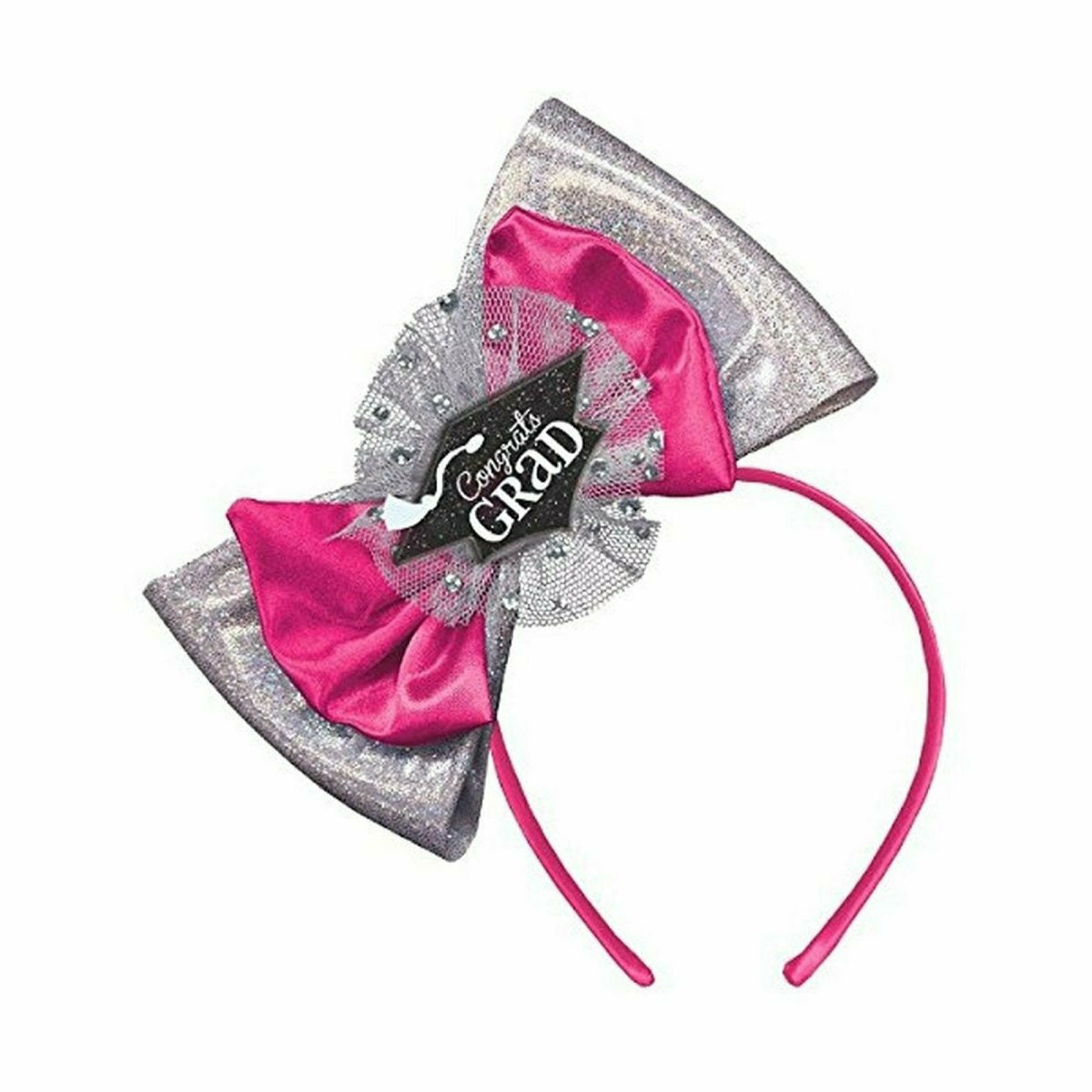 Ultimate Party Super Stores Pink Congrats Grad Bow Headband