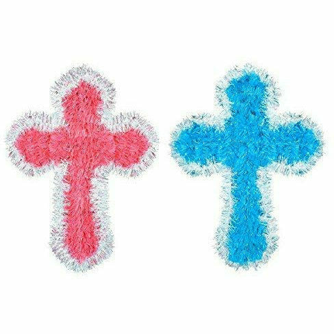 Ultimate Party Super Stores Pink Tinsel Cross Decoration