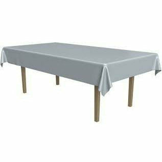 Ultimate Party Super Stores Plastic Table Cover, 108&quot; X 54&quot; Silver