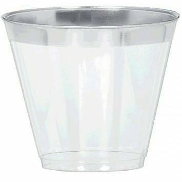 Ultimate Party Super Stores Premium Plastic Tumblers - Silver Trim