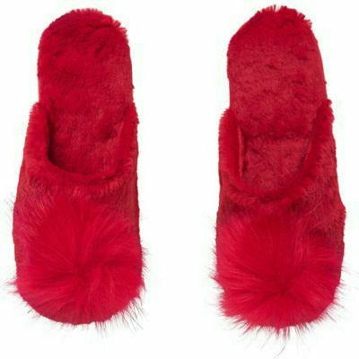 Ultimate Party Super Stores Red Pom-Pom Fluffy Slippers